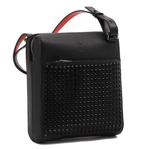 Christian Louboutin Benech Medium Studded Shoulder Bag Black